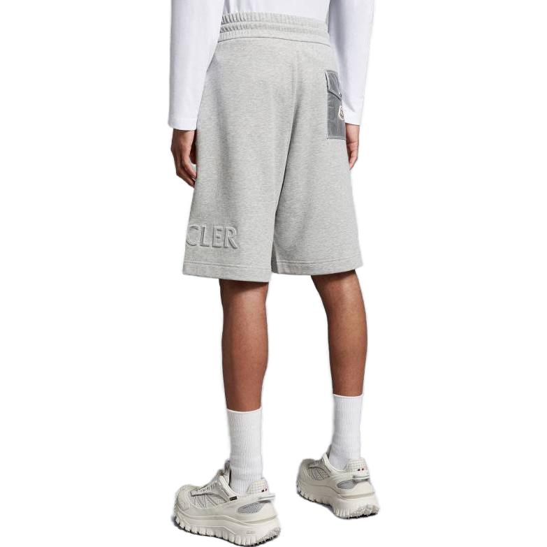 Shop 몽클레르 SS23 그레이 솔리드 컬러 캐주얼 스트레이트 핏 반바지. I20918H0000189A2L986