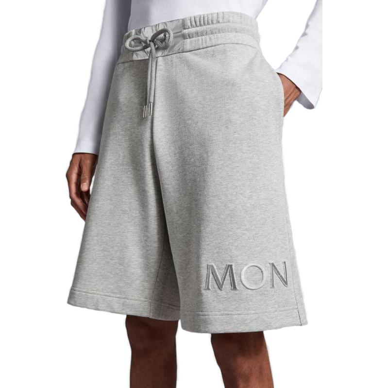 Purchase 몽클레르 SS23 그레이 솔리드 컬러 캐주얼 스트레이트 핏 반바지. I20918H0000189A2L986