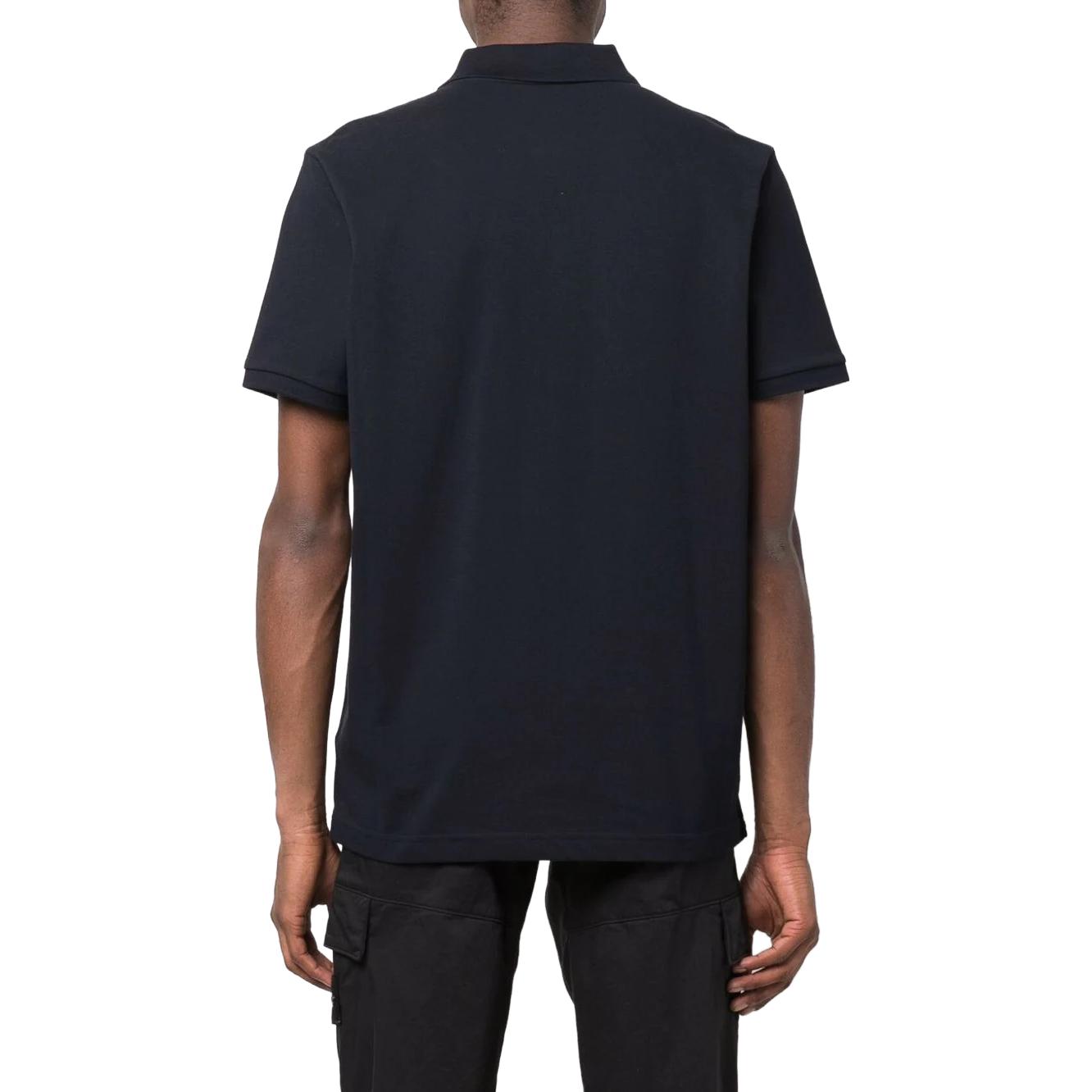 Shop Moncler SS23  Logo Embroidered Cotton Polo Shirt - Navy Blue H10918A000048455677X