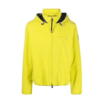 Moncler SS23 Logo Hoodie Jacket with Elastic Cuffs Fluorescent Yellow. I10971A000115399D8LK
