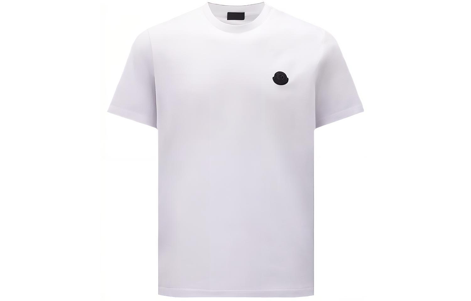 Moncler SS23  Logo Patch Crewneck Short Sleeve T-Shirt White I10918C000558390Y001