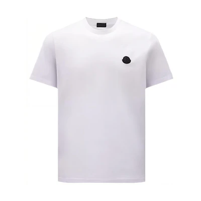 Moncler SS23 Logo Patch Crewneck Short Sleeve T-Shirt White I10918C000558390Y001