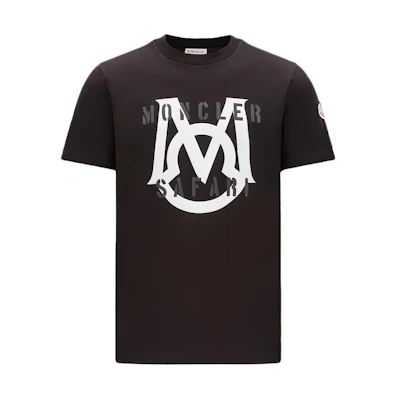 Moncler SS23 Logo Print Crewneck T-Shirt Black I10918C000518390T999