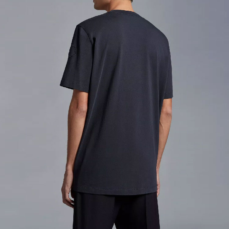 Moncler SS23  Navy Blue Letter Print Crew Neck Short Sleeve T-Shirt I10918C000278390T778 圖 4