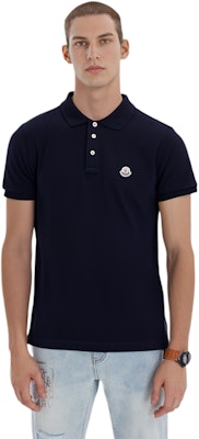 Moncler SS23 Baju Polo Biru Tua dengan Rekaan Patch Logo Solid. I10918A000198455677X Details for Moncler SS23 Baju Polo Biru Tua dengan Rekaan Patch Logo Solid. I10918A000198455677X
