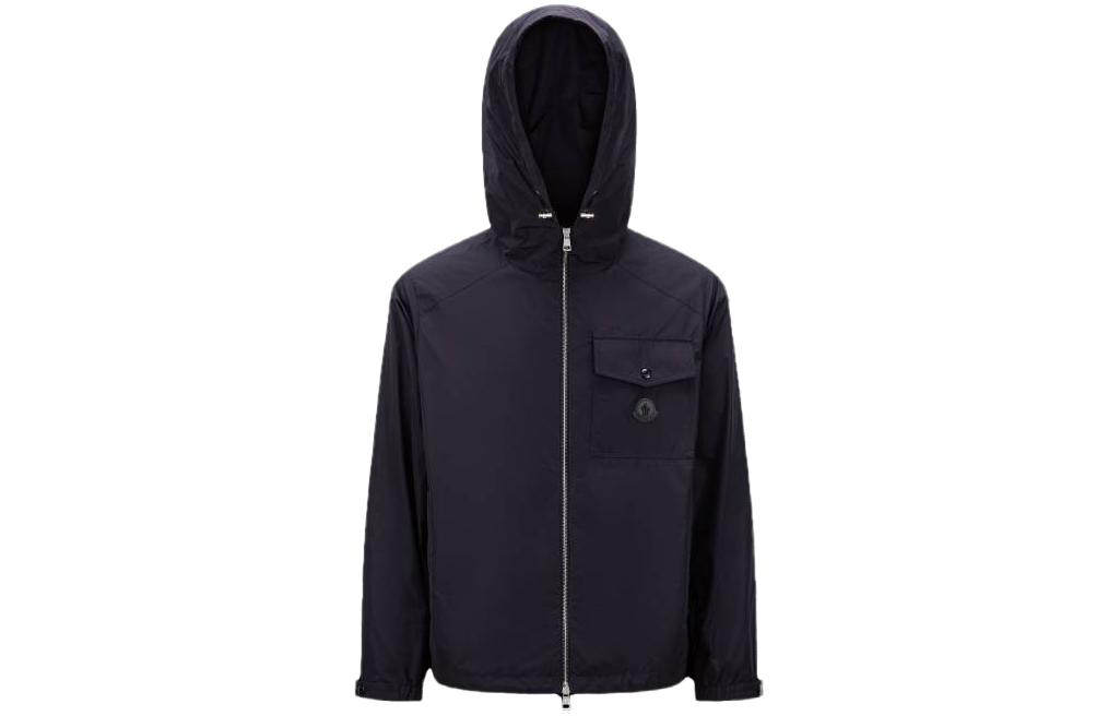 Moncler SS23  Navy Blue Solid Logo Patch Zip-Up Hoodie Jacket. I10911A00132549MF742 圖 2