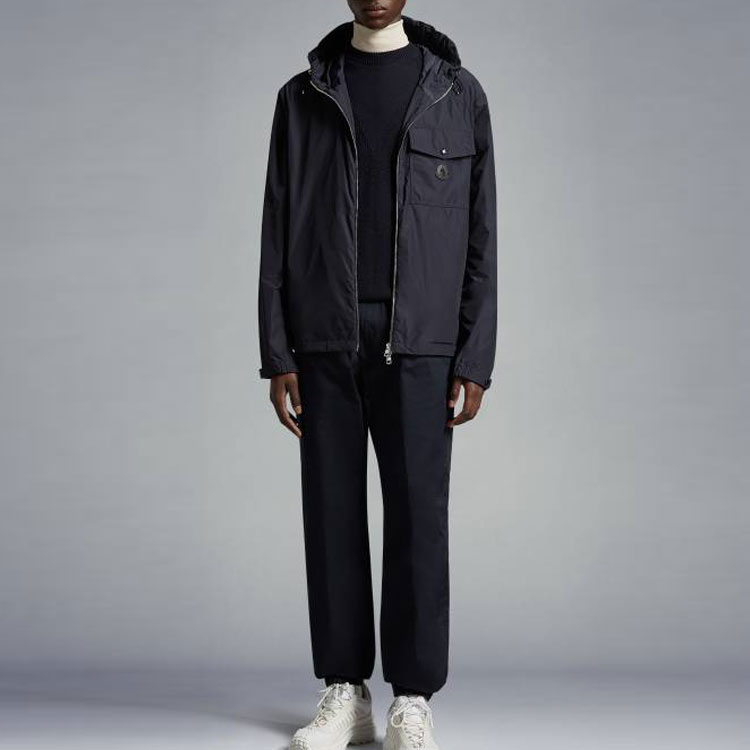 Moncler SS23  Navy Blue Solid Logo Patch Zip-Up Hoodie Jacket. I10911A00132549MF742 圖 3