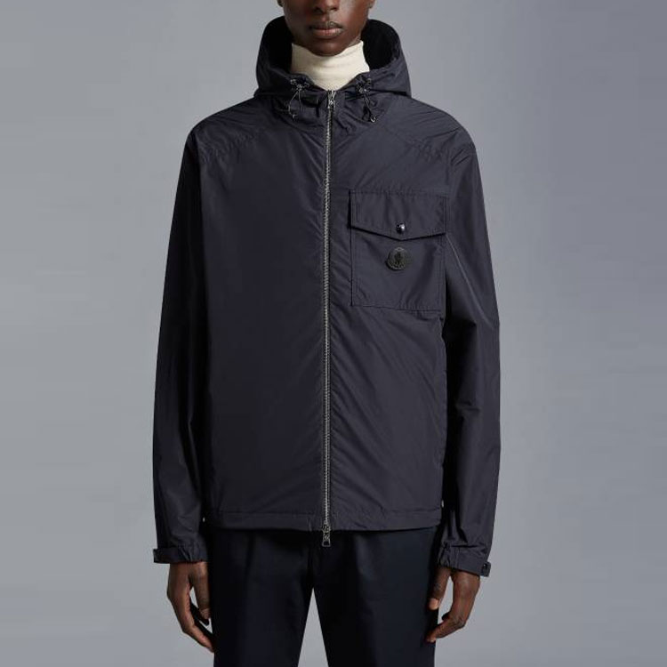 Moncler SS23  Navy Blue Solid Logo Patch Zip-Up Hoodie Jacket. I10911A00132549MF742 圖 4