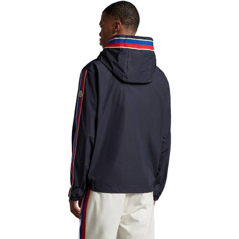 Sizing 蒙克莱 SS23 海军蓝条纹连帽夹克. I10911A0017354A9174S