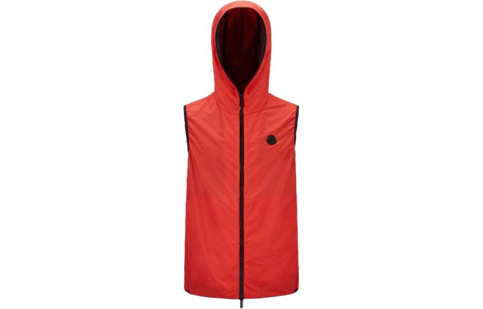Moncler SS23  Orange Logo Patch Hooded Vest. I10911A001076835245I