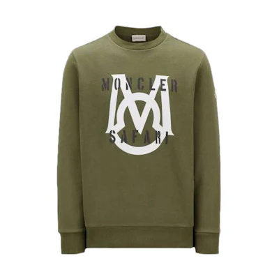 Moncler SS23 Pullover Sweatshirt Solid Letter Print Dark Green I10918G00035899WC875