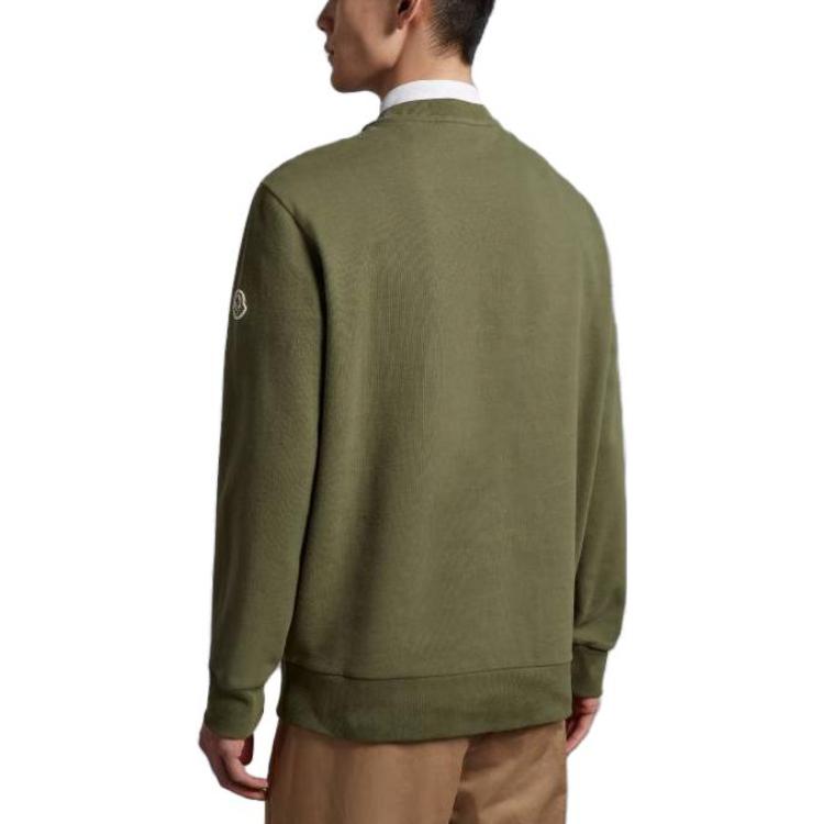 Purchase Moncler SS23 Sudadera Pullover Verde Oscuro con Estampado de Letras. I10918G00035899WC875