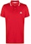 Buy Camiseta Polo Roja Moncler SS23 con Ribete a Rayas y Parche del Logo. I10918A0000684556455