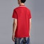 Shop Camiseta Polo Roja Moncler SS23 con Ribete a Rayas y Parche del Logo. I10918A0000684556455
