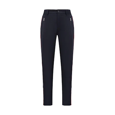 Moncler SS23 Slim Fit Solid Zip Pocket Track Pants Dark Navy I20912A0000357448781