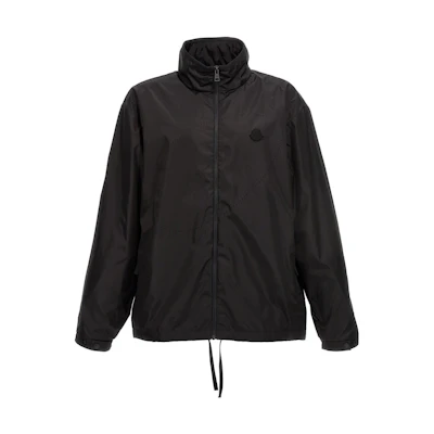 Moncler SS23 Solid Badge Logo Hoodie Jacket - Black 1A00137539ZD998