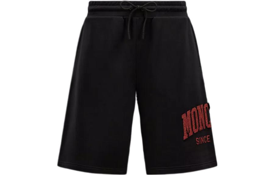 Moncler SS23  Solid Color Drawstring Casual Shorts Black. I10918H00023M2642999