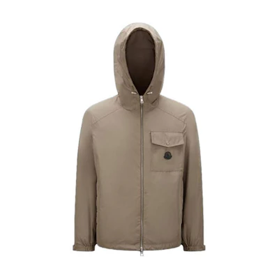 Moncler SS23 Solid Color Logo Patch Zip-Up Hooded Jacket I10911A00132549MF22E