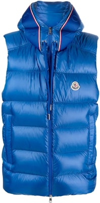 Moncler SS23 Solid Color Logo Print Hooded Sleeveless Vest Blue I20911A00046595ZZ731 Buy Moncler SS23 Solid Color Logo Print Hooded Sleeveless Vest Blue I20911A00046595ZZ731