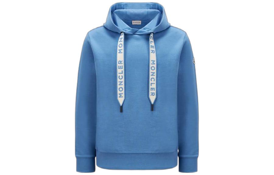 Moncler SS23  Solid Logo Patch Hoodie Blue I10918G00023809KR722