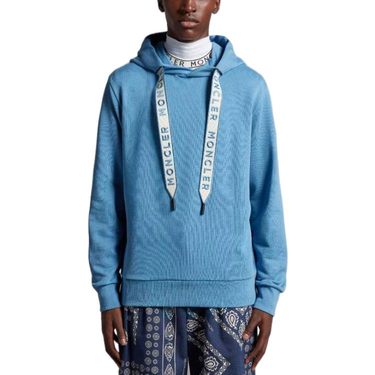 Moncler SS23  Solid Logo Patch Hoodie Blue I10918G00023809KR722 圖 3