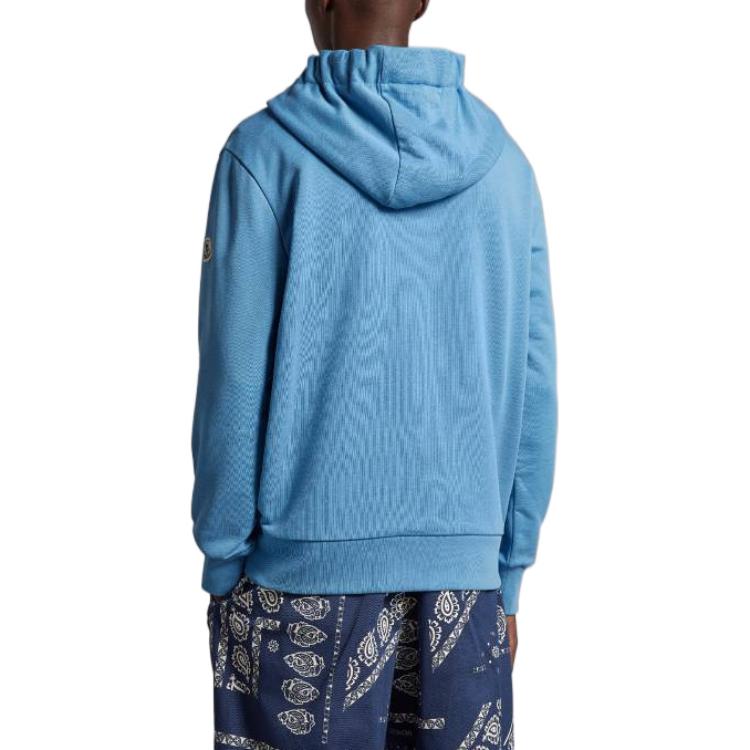 Moncler SS23  Solid Logo Patch Hoodie Blue I10918G00023809KR722 圖 4