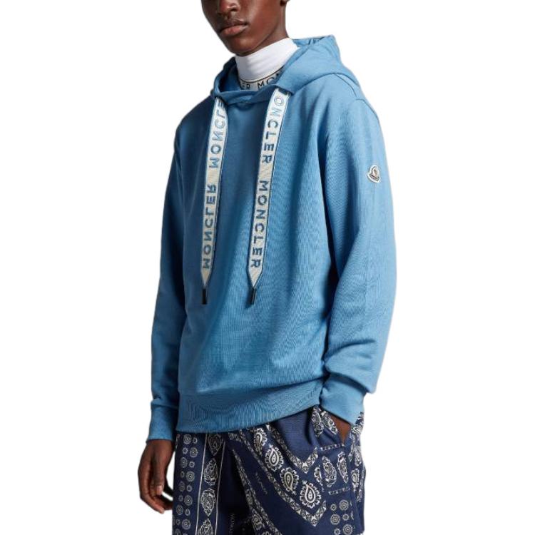 Moncler SS23  Solid Logo Patch Hoodie Blue I10918G00023809KR722 圖 5