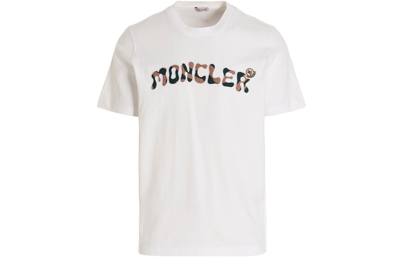 Moncler SS23  White Crewneck T-Shirt with Letter Print Design. 8C000348390T002 圖 2