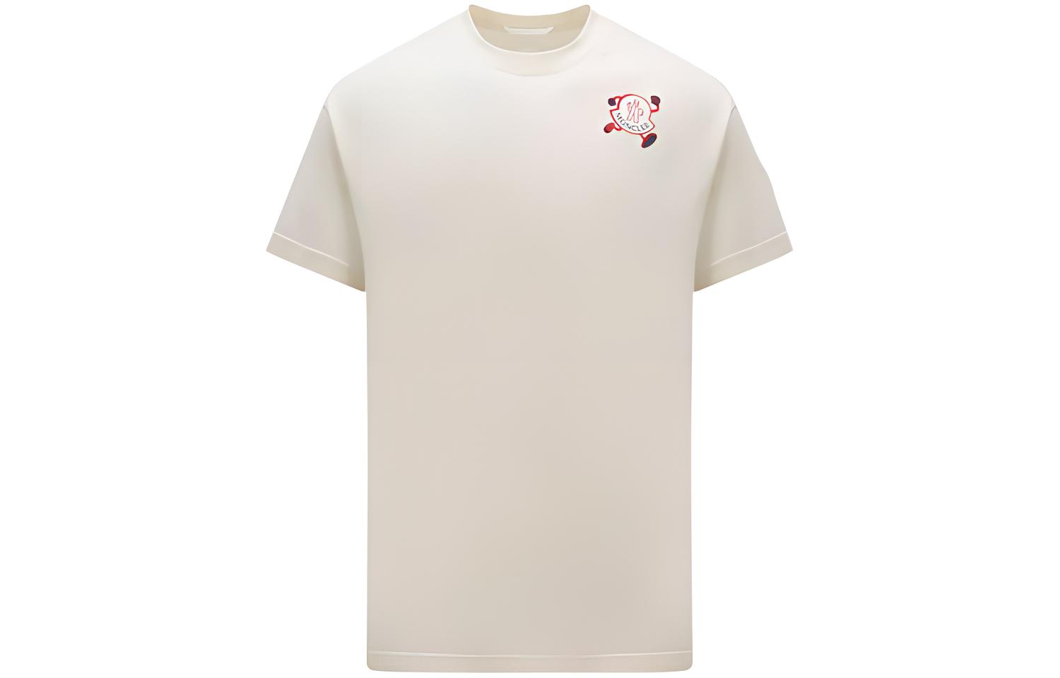 Moncler SS23  White Plain Crewneck Casual Short Sleeve T-Shirt. I10918C00019M2326038