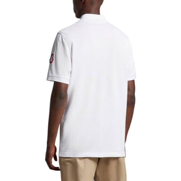 Moncler SS23  White Polo Shirt with Solid Color and Embroidered Logo. I10918A00003899UR002 圖 3