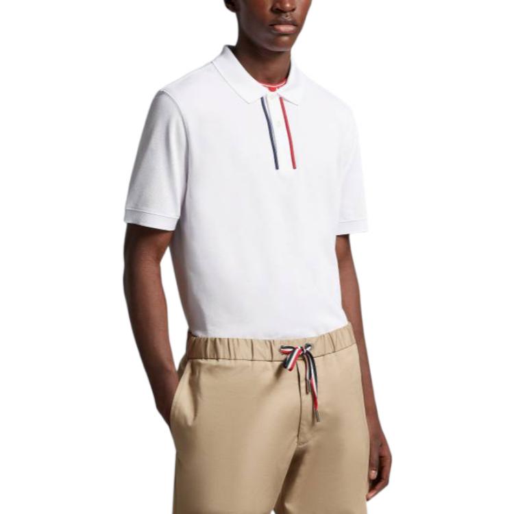 Moncler SS23  White Polo Shirt with Solid Color and Embroidered Logo. I10918A00003899UR002 圖 4