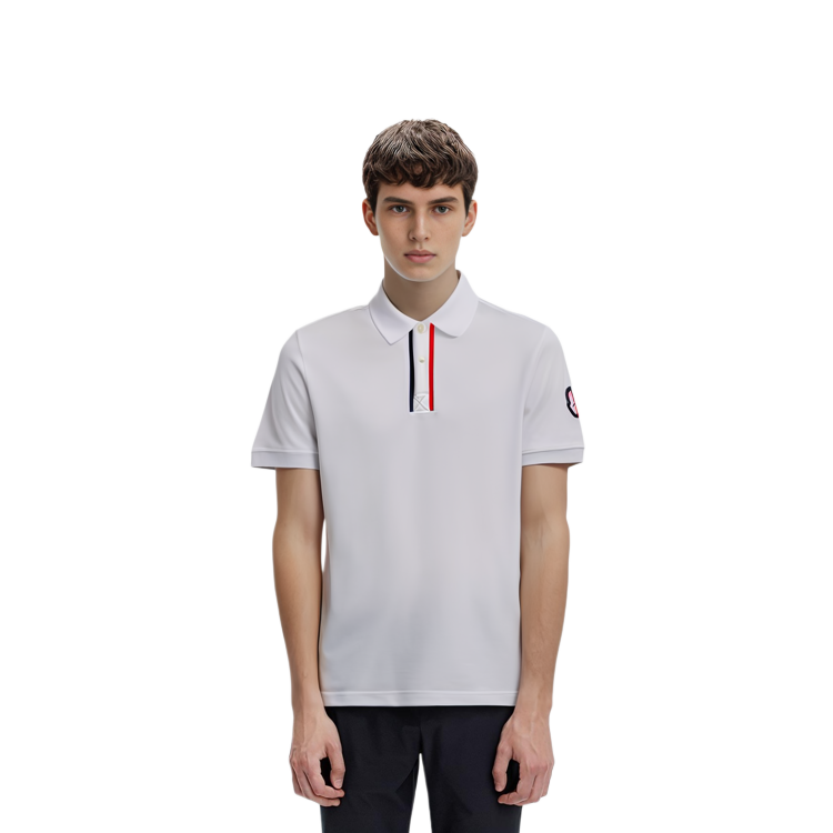 Moncler SS23  White Polo Shirt with Solid Color and Embroidered Logo. I10918A00003899UR002 圖 5