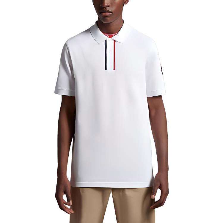 Moncler SS23  White Polo Shirt with Solid Color and Embroidered Logo. I10918A00003899UR002 圖 7