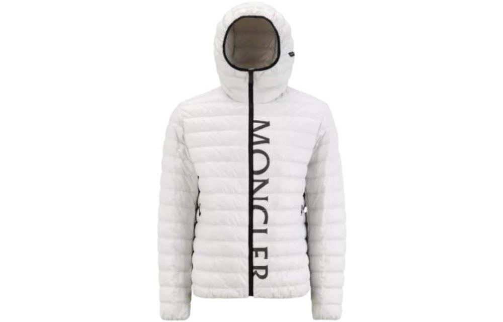 Moncler SS23  White Zip-Up Half-Letter Print Hooded Down Jacket. I10911A00030595OK91R 圖 2