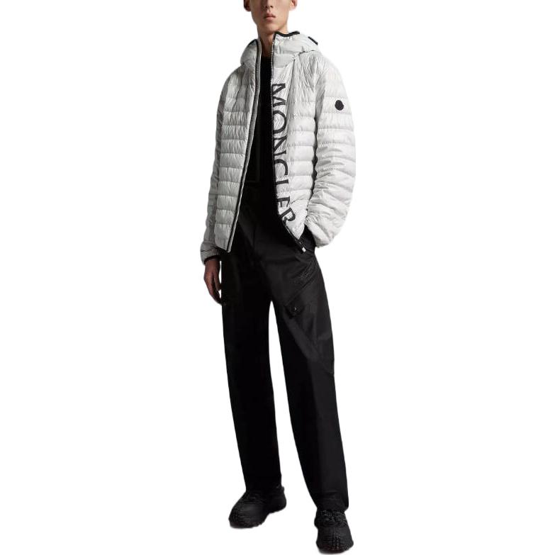 Moncler SS23  White Zip-Up Half-Letter Print Hooded Down Jacket. I10911A00030595OK91R 圖 3