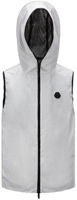 Moncler SS23 White Zip-Up Hooded Vest with Solid Logo Patch. I10911A001076835221D Buy Moncler SS23 White Zip-Up Hooded Vest with Solid Logo Patch. I10911A001076835221D