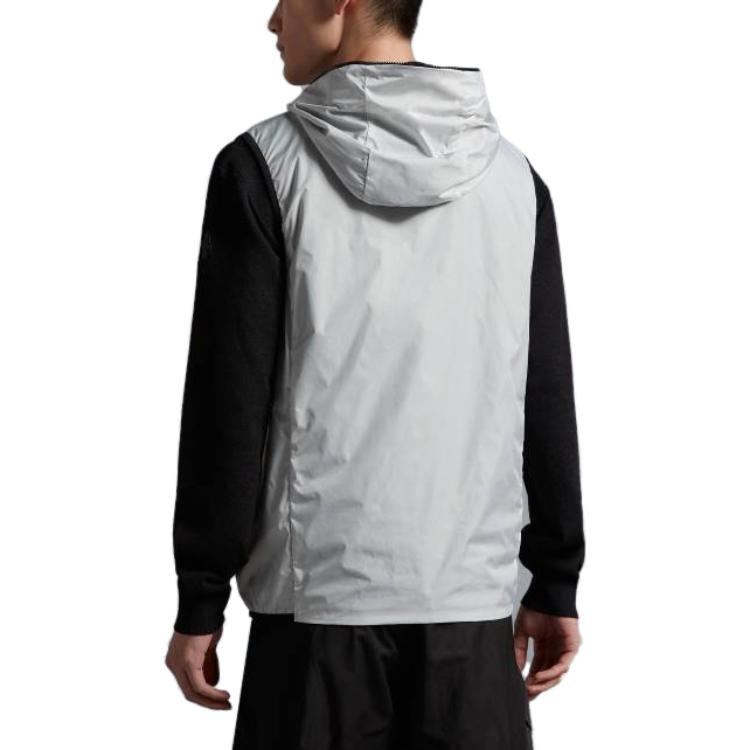 Purchase Moncler SS23 Jaket Tanpa Lengan Putih Bertudung dengan Logo Patch. I10911A001076835221D