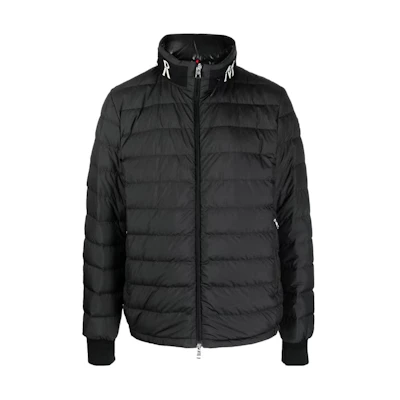 Moncler SS23 Akio Letter Print Stand Collar Down Jacket Black I10911A0000454A81999