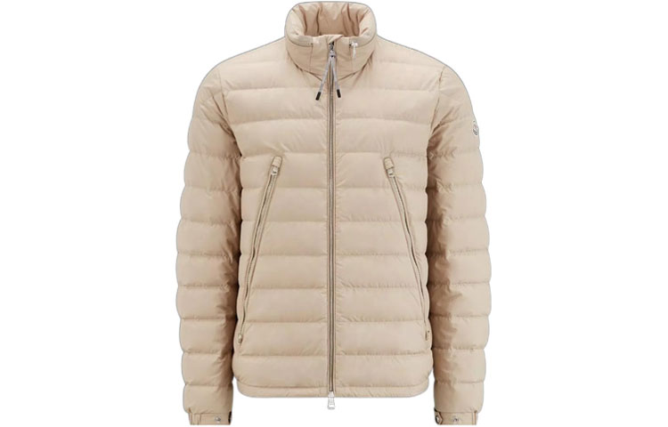Moncler SS23 Alfit Beige Short Zipped Down Jacket for Men. I10911A0001554A8120L