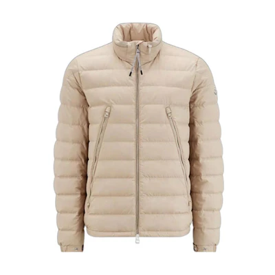 Moncler SS23 Alfit Beige Short Zipped Down Jacket for Men. I10911A0001554A8120L