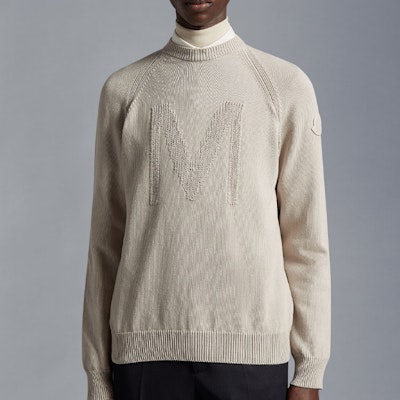 モンクレール SS23 ベージュ レターデザイン ニットクルーネックセーター I10919C00016M150921L Lookbook モンクレール SS23 ベージュ レターデザイン ニットクルーネックセーター I10919C00016M150921L