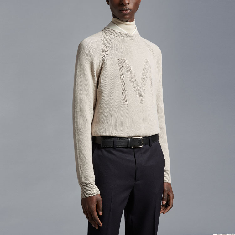 Purchase モンクレール SS23 ベージュ レターデザイン ニットクルーネックセーター I10919C00016M150921L