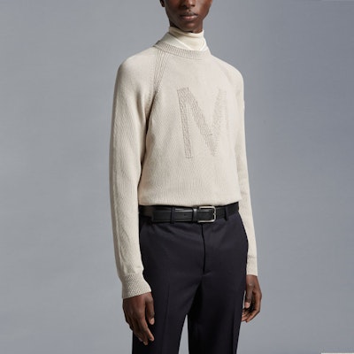モンクレール SS23 ベージュ レターデザイン ニットクルーネックセーター I10919C00016M150921L Purchase モンクレール SS23 ベージュ レターデザイン ニットクルーネックセーター I10919C00016M150921L
