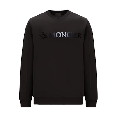 Moncler SS23 Black Crewneck Letter Print Pullover Sweatshirt I20918G00016809KR999