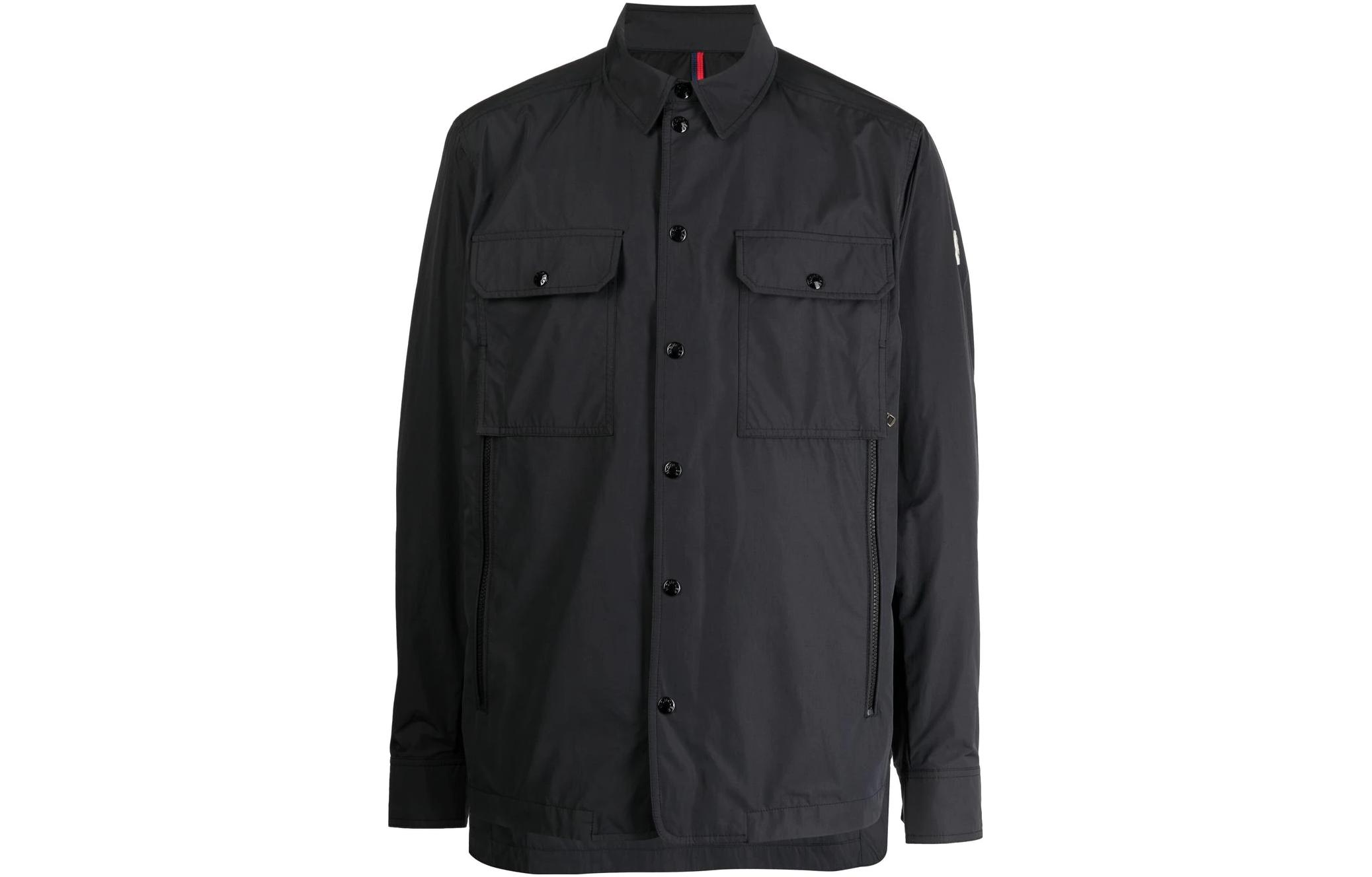 Moncler SS23 Black Solid Color Straight-Cut Long-Sleeve Jacket I10911A0009654A91999