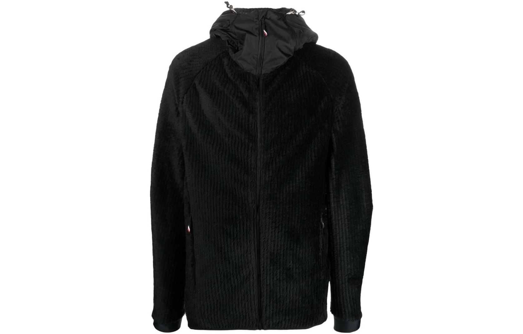 Moncler SS23 Black Solid Color Zip-Up Hoodie Jacket H20978G00023809JL999