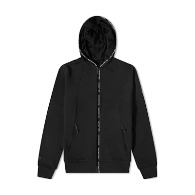 Moncler SS23 Black Zipper Hoodie with Logo 8G00039899WD999