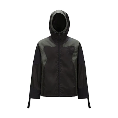 Moncler SS23 Born To Protect Hague Logo Hooded Patchwork Jacket Black Men’s I10911A00136539ZD998
