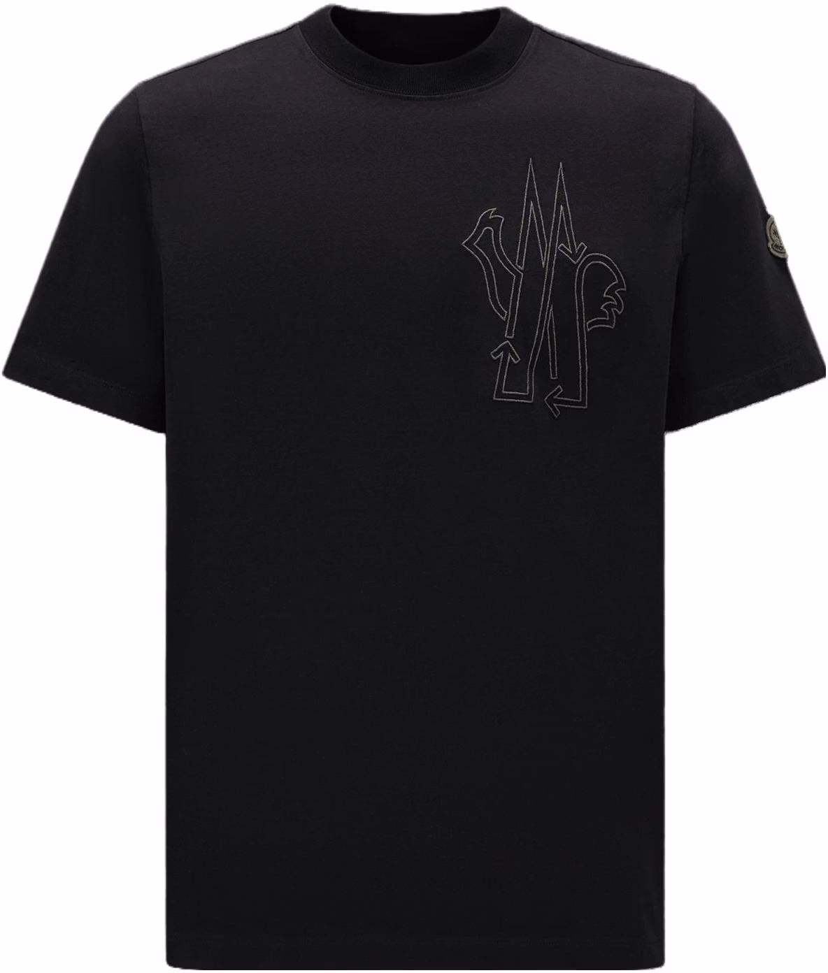 moncler-ss-23-born-to-protect-logo-embroidered-black-crewneck-t-shirt-men-i10918-c00039899-yu-999