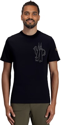 Moncler SS23 Born to Protect Logo Baju Hitam Leher Bulat Lelaki. I10918C00039899YU999 3